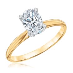 1ct Oval Diamond Solitaire Yellow Gold Engagement Ring | Heritage