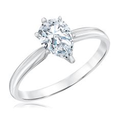 1ct Pear Diamond Solitaire White Gold Engagement Ring | Heritage