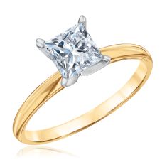1ct Princess Diamond Solitaire Yellow Gold Engagement Ring | Heritage