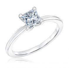 1ct Princess Lab Grown Diamond White Gold Solitaire Engagement Ring