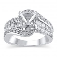 1ctw Diamond Bypass White Gold Engagement Ring Setting - Design Collection