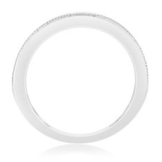 1ctw Diamond Double Row Textured White Gold Band - Men
