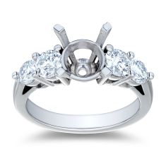 1ctw Diamond Five-Stone Platinum Engagement Ring Setting
