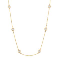 image of 1ctw Diamond Station Yellow Gold Necklace with sku:20476727