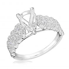 1ctw Diamond Vintage-Inspired White Gold Engagement Ring Setting | Design Collection