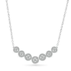 1ctw Diamond White Gold Chevron Pendant Necklace
