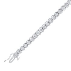 1ctw Diamond White Gold Tennis Bracelet