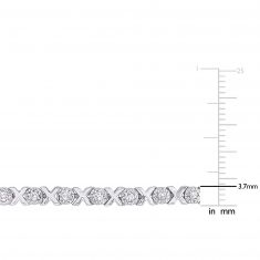 1ctw Diamond XO Station Sterling Silver Tennis Bracelet