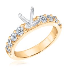 1ctw Diamond Yellow Gold Engagement Ring Setting