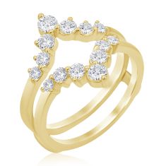 1ctw Diamond Yellow Gold Ring Guard