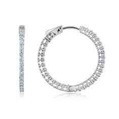 1ctw Lab Grown Diamond Inside Out Hoop Earrings