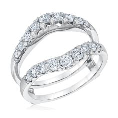 1ctw Lab Grown Diamond White Gold Curved Ring Guard