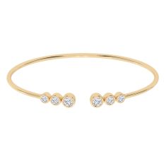 1ctw Lab Grown Diamond Yellow Gold Bangle Bracelet