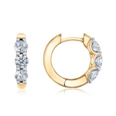 image of 1ctw Lab Grown Diamond Yellow Gold Huggie Hoop Earrings with sku:20500070