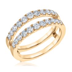 1ctw Lab Grown Diamond Yellow Gold Ring Guard