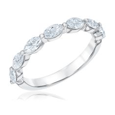 1ctw Marquise Diamond White Gold Wedding Band - Embrace Collection