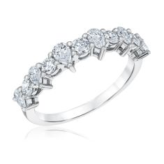 1ctw Pear and Round Diamond White Gold Ring - Classic Collection