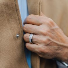 1ctw Princess Diamond Channel White Gold Band | Men