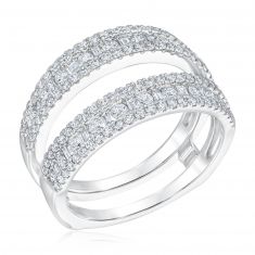 1ctw Round and Baguette Diamond White Gold Ring Guard | Embrace Collection