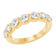 1ctw Round Diamond Bar Yellow Gold Set Wedding Band | Embrace Collection