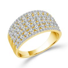 image of 1ctw Round Diamond Multi-Row Yellow Gold Anniversary Band - Embrace Collection with sku:RA-2867A68Y