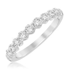 1ctw Round Diamond White Gold Wedding Band - Embrace Collection