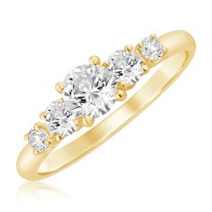1ctw Round Diamond Yellow Gold Engagement Ring - Glow Collection