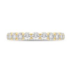 1ctw Round Diamond Yellow Gold Wedding Band - Embrace Collection