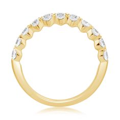 1ctw Round Diamond Yellow Gold Wedding Band - Embrace Collection
