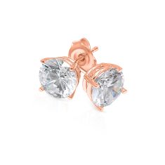 1ctw Round Lab Grown Diamond Rose Gold Solitaire Earrings
