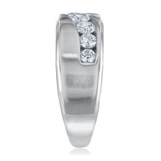 1ctw Round Lab Grown Diamond White Gold Band | Men