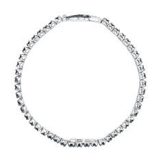 1ctw Treated Black Diamond and Diamond Sterling Silver Bracelet