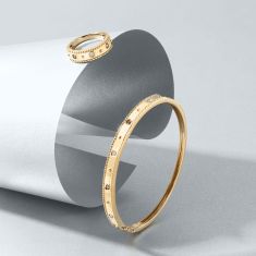 Le Vian® Desert Diamonds 1/5ctw Chocolate Diamonds and Nude Diamonds 14k Honey Gold Bangle Bracelet