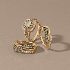 Le Vian® Desert Diamonds 1/4ctw Chocolate Diamonds® and Nude Diamonds™ 14k Honey Gold™ Ring