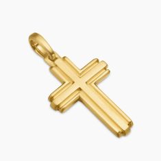 Men's David Yurman Deco Cross Pendant in 18k Yellow Gold