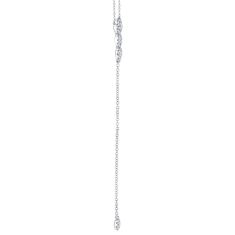 Shy Creation 1/4ctw Diamond Halo 14k White Gold Lariat Necklace