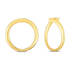 Roberto Coin Designer Gold 18k Yellow Gold Small Contoured Hoop Earrings 1