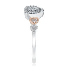 1/6ctw Diamond Sterling Silver and Rose Gold Heart Promise Ring