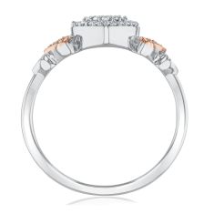 1/6ctw Diamond Sterling Silver and Rose Gold Heart Promise Ring