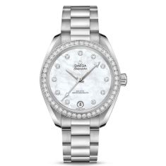 Previously Owned OMEGA Seamaster Aqua Terra Chronograph Mother-of-Pearl Dial and Diamond Watch 34mm - O22015342055001
