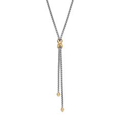 David Yurman Petite X Lariat Y Necklace with 18k Yellow Gold 1