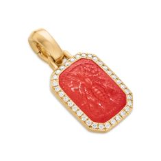 David Yurman Petrvs Bee Amulet in 18K Yellow Gold with Carnelian and Diamonds, 15.4mm 1