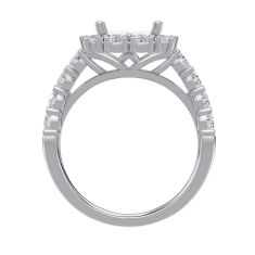 1 1/2ctw Diamond Princess Halo White Gold Engagement Ring Setting