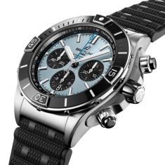 Breitling Super Chronomat B01 44 Blue Dial Black Rubber Strap Watch PB0136251C1S1
