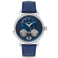 Montblanc Star Legacy Nicolas Rieussec Chronograph Blue Fabric Strap Watch 43mm - MB130986