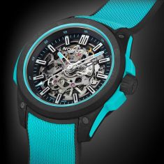 NORQAIN Independence Wild ONE Skeleton Dial Turquoise Watch 42mm - NNQ3000QBQ1ASB73W1QBR20BQ