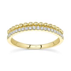 Shy Creation 1/5ctw Diamond 14k Yellow Gold Fashion Ring