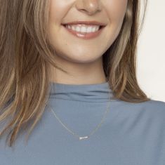 1/10ctw Diamond Arrow Yellow Gold Necklace