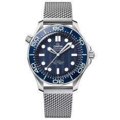OMEGA Seamaster Diver 300M Blue Dial James Bond 60th Anniversary Stainless Steel Watch 42mm - O21030422003002