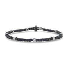 1ctw Black Diamond Sterling Silver Tennis Bracelet 1
